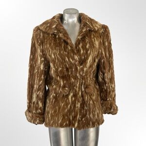Vintage Women's Brown Faux Fur Coat